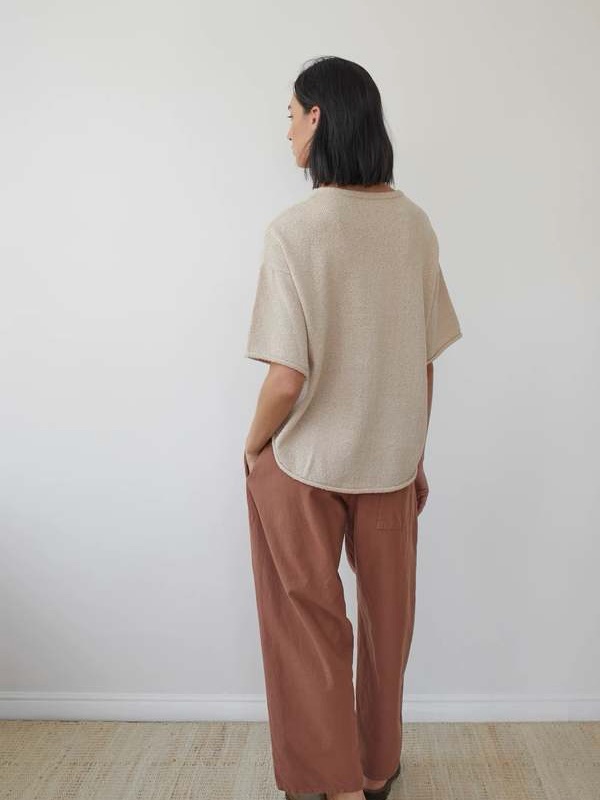 Wol Hide Boucle Tee In Almond — image 5 of 8